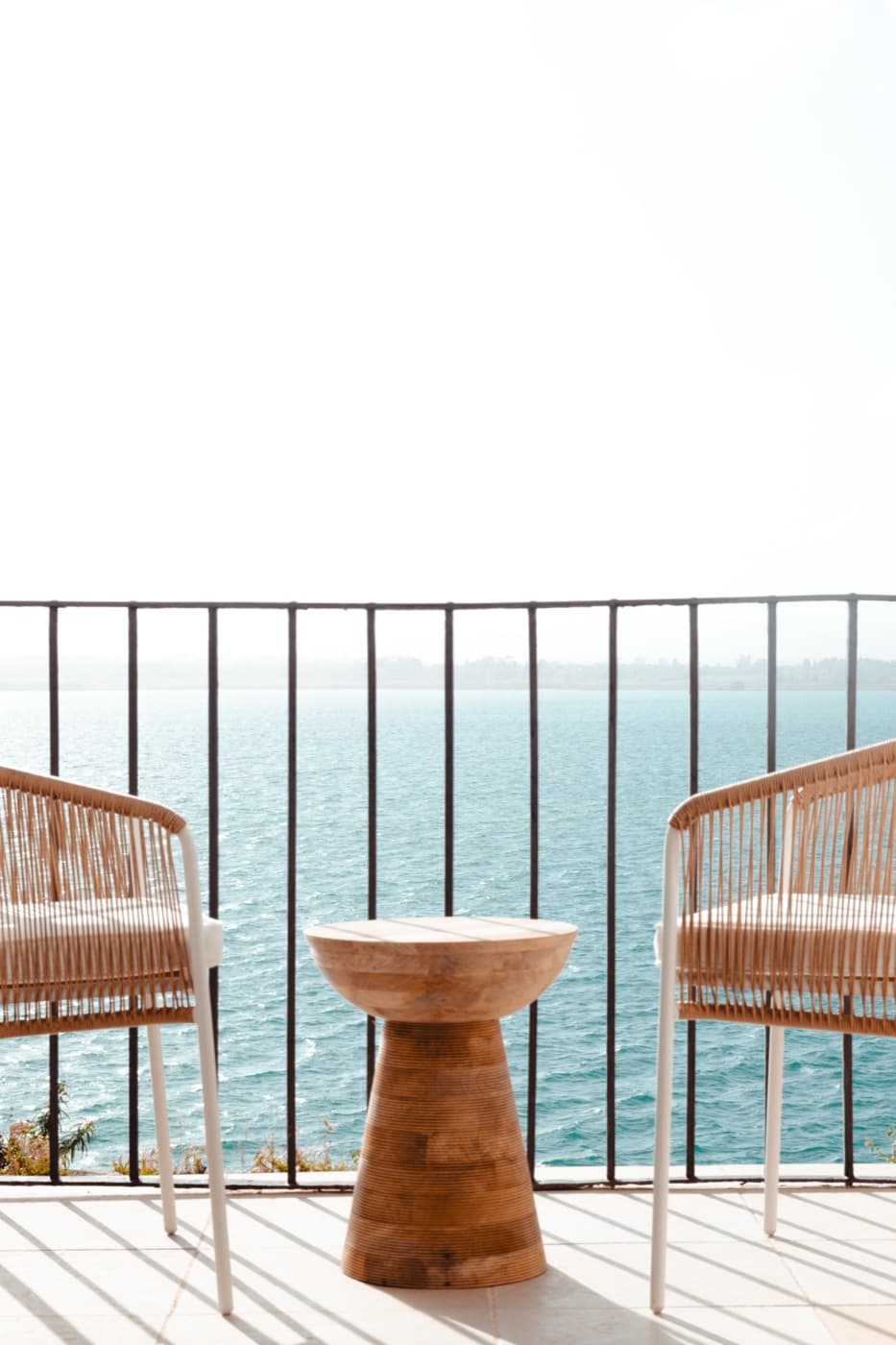 Lula Mare balcony chairs overlooking the sea